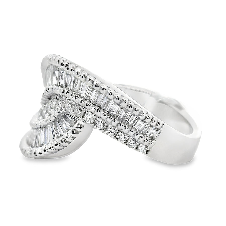 18kt White Gold Natural Diamond Free Form Ring (0.91ct)