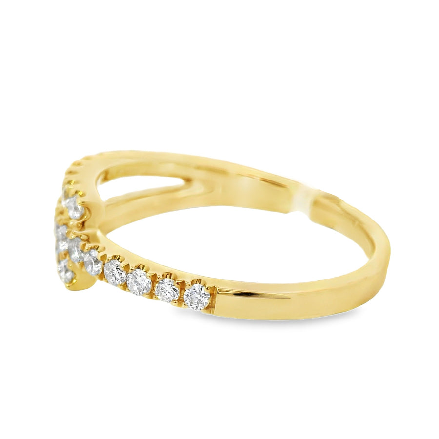 18kt Yellow Gold Natural Diamond Free Form Ring (0.51ct)
