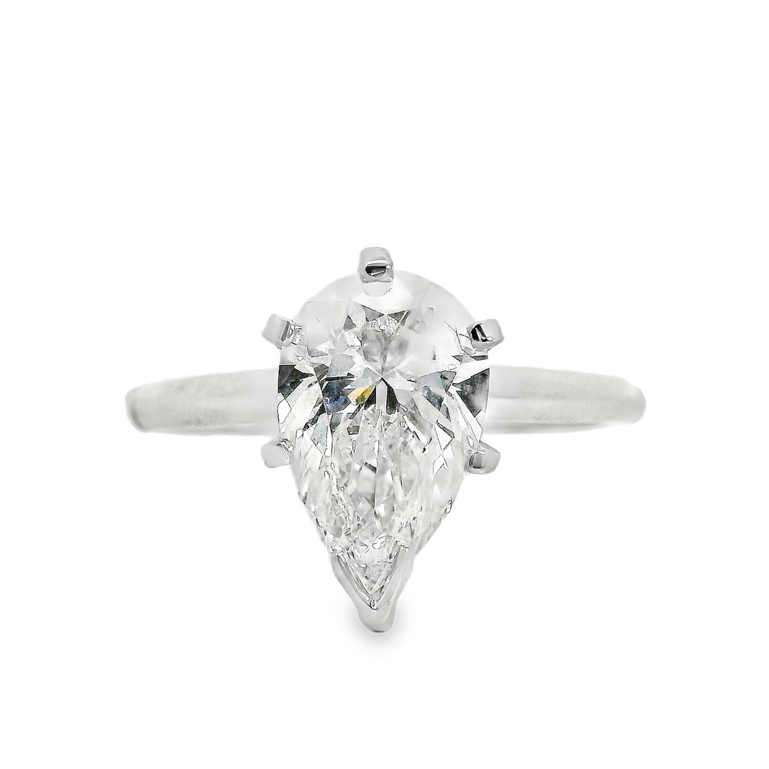 14kt White Gold Lab-Grown Pear Diamond Engagement Ring (2.02ct)