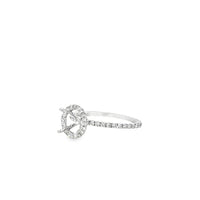 14kt White Gold Halo Natural Diamonds Semi-Mount Ring (0.44ct)