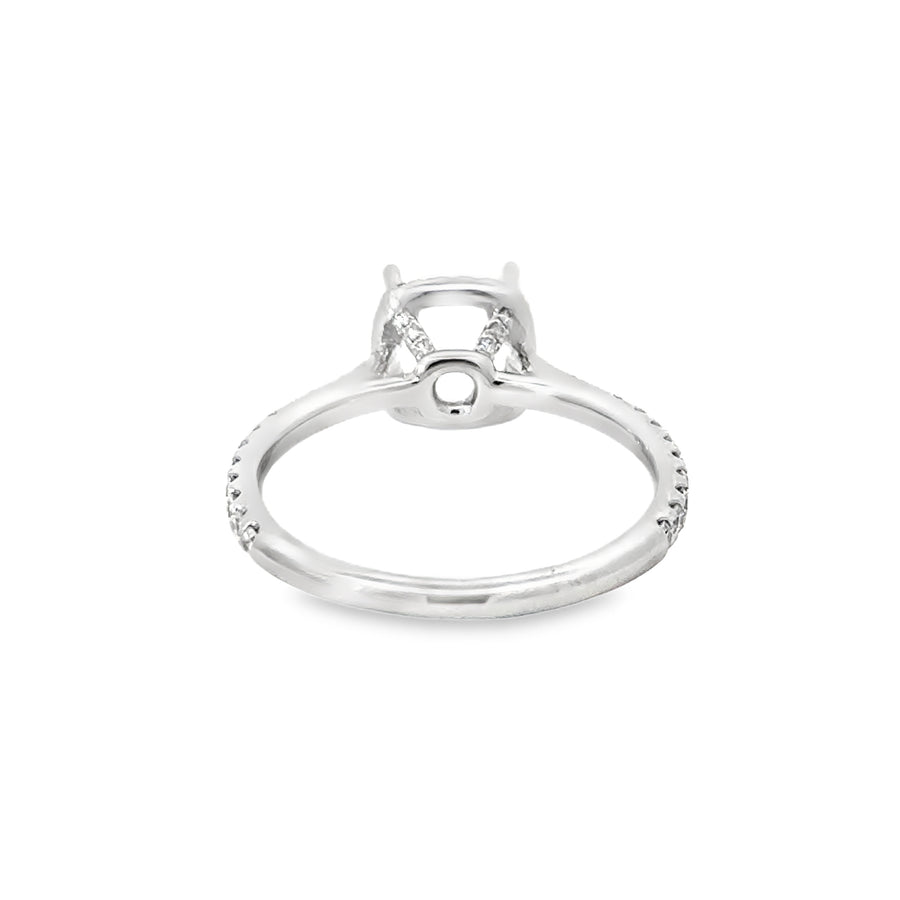 18kt White Gold Diamond Halo Semi-Mount Ring (.45ct)