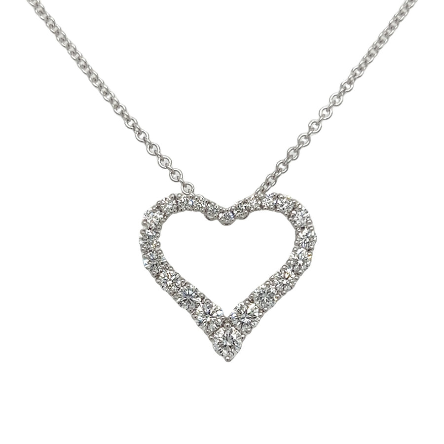 18kt White Gold Natural Diamond Heart Pendant (0.77ct)