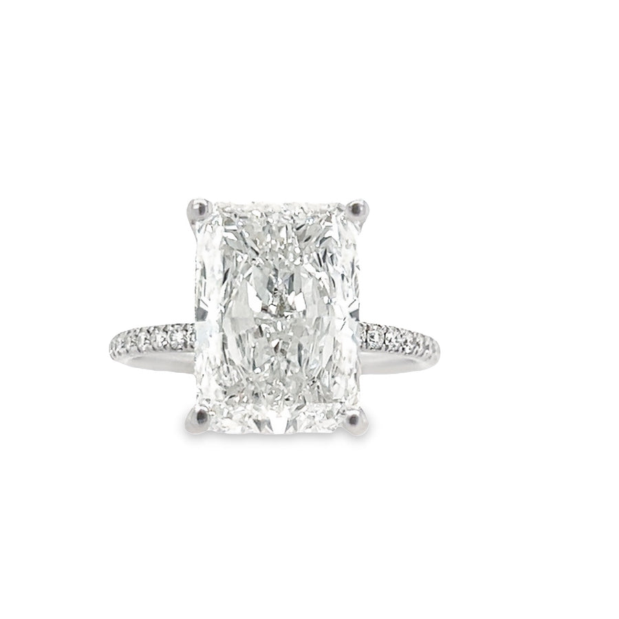 18K White Gold Lab-Grown Radiant Diamond Engagement Ring (4.95ct)