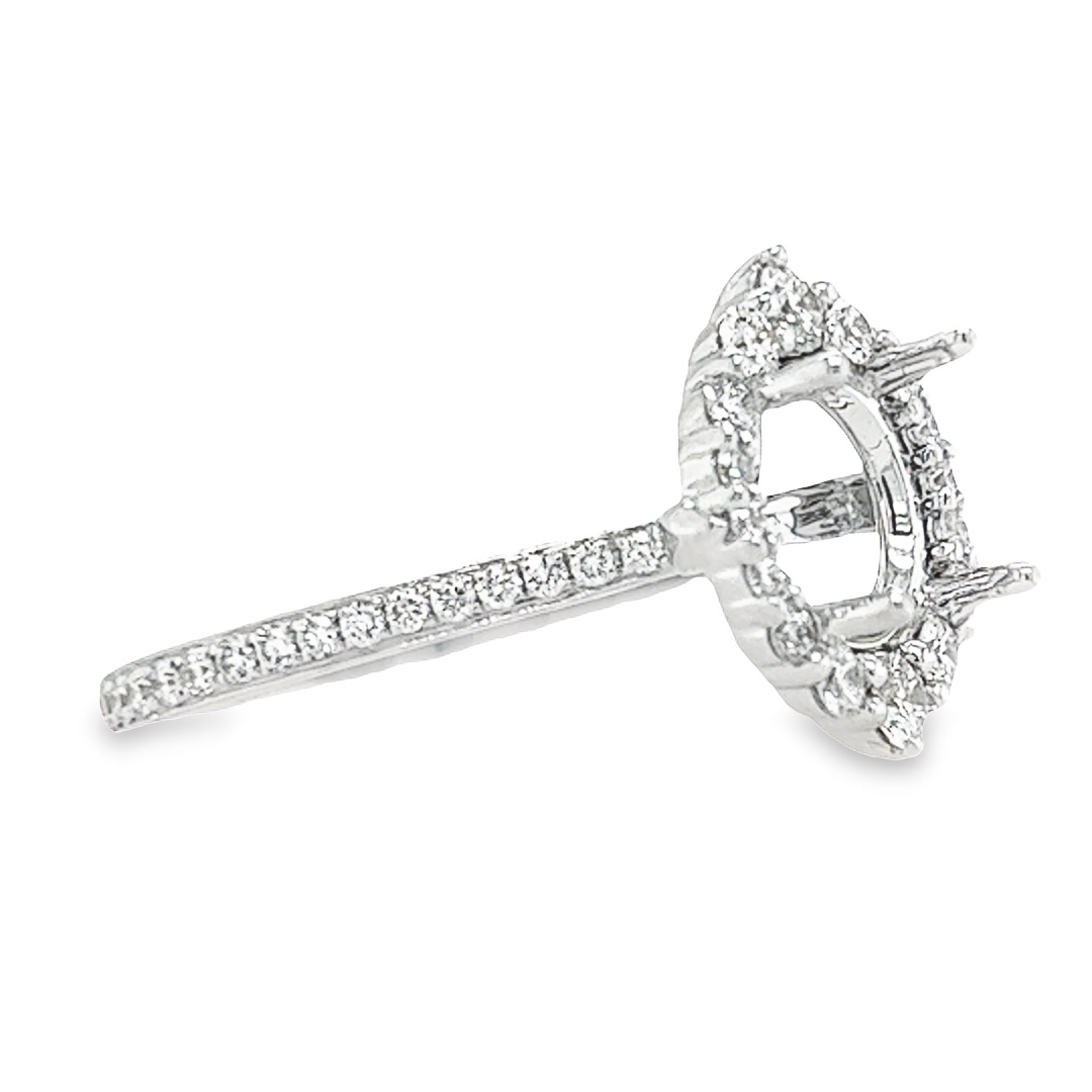 18K White Gold Diamond Semi-Mount Ring (.64ct)