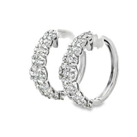 18K White Gold Natural Diamonds Medium Hoop Earrings (3.48ct)