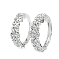18K White Gold Natural Diamonds Medium Hoop Earrings (3.48ct)
