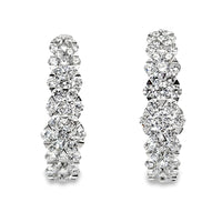 18K White Gold Natural Diamonds Medium Hoop Earrings (3.48ct)