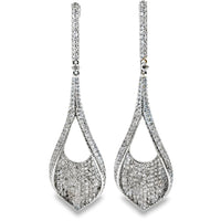 14kt White Gold Natural Diamonds Drop Earrings (2ct)