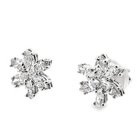 14kt White Gold Natural Diamond Flower Earrings (1.19ct)