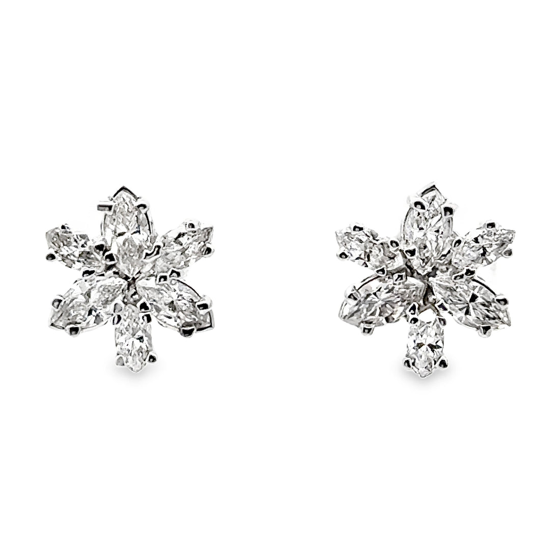 14kt White Gold Natural Diamond Flower Earrings (1.19ct)