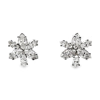 14kt White Gold Natural Diamond Flower Earrings (1.19ct)