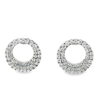18kt White Gold Full Cut Diamond Hoop Earrings (.59ct)