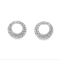 18kt White Gold Full Cut Diamond Hoop Earrings (.59ct)