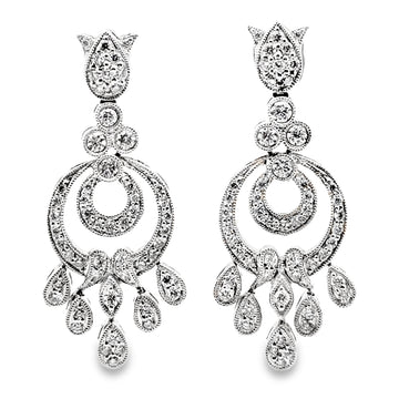 18kt White Gold Natural Diamonds Drop Earrings (1.1ct)