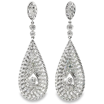 18kt White Gold Natural Diamonds Drop Earrings (3.97ct)