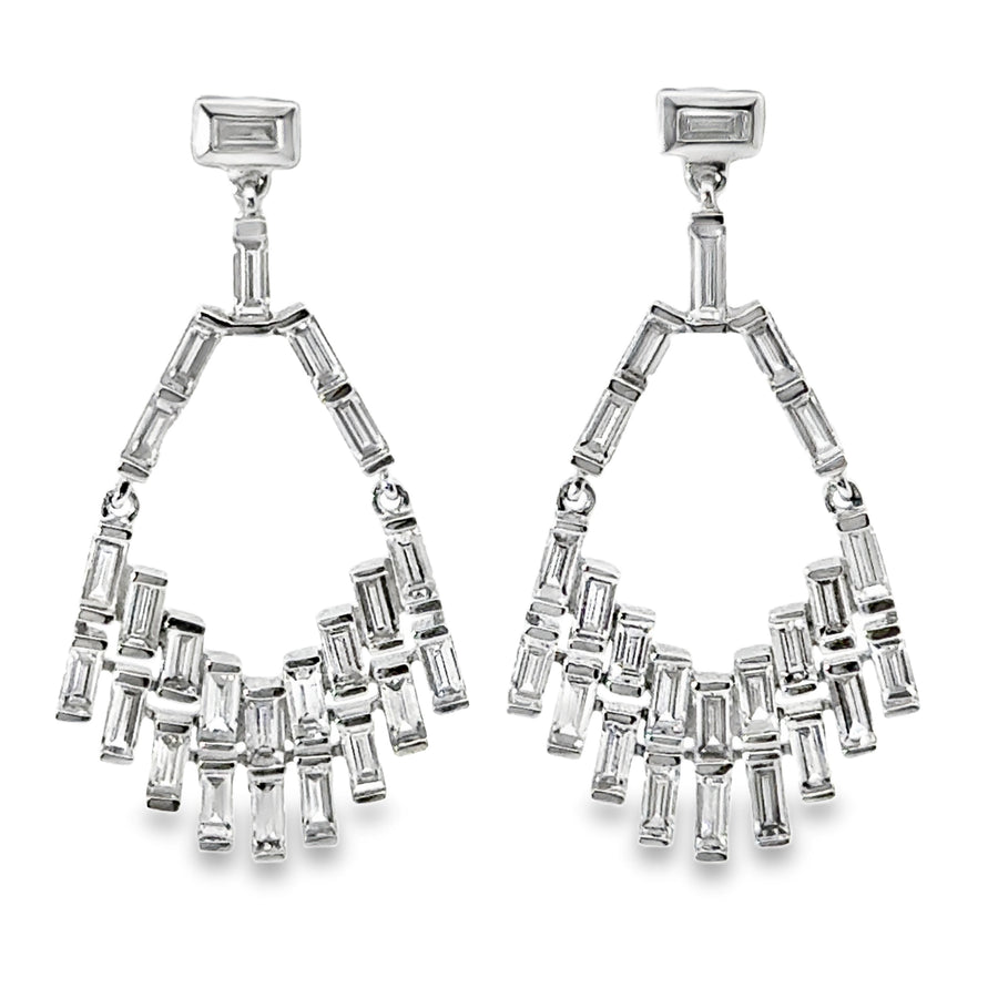 18kt White Gold Natural Diamonds Drop Earrings (1.66ct)