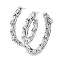 14kt White Gold Lab-Grown Diamonds Medium Hoop Earrings (3.24ct)