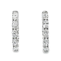 14kt White Gold Lab-Grown Diamonds Medium Hoop Earrings (3.24ct)