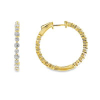 14kt Yellow Gold Lab-Grown Round Diamond Medium Hoop Earrings (1.77ct)