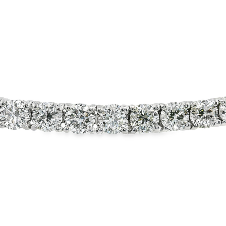 14kt White Gold 7" Lab-Grown Round Diamond Tennis Bracelet (7.33ct)