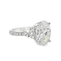 18kt White Gold Lab-Grown Oval and Natural Marquise and Full Cut Diamond Engagement Ring (3.01ct)