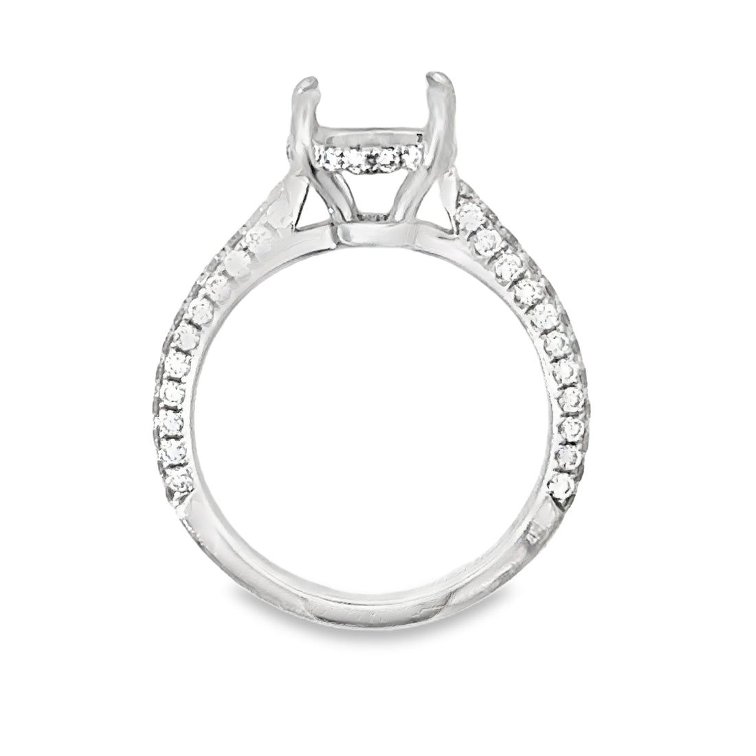 18K White Gold Natural Diamond Semi-Mount Ring (.65ct)