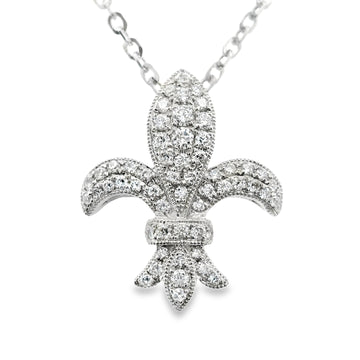 18kt White Gold Natural Diamond Free Form Pendant (0.29ct)