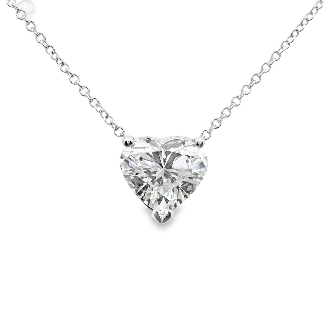 14kt White Gold Lab-Gown Heart Diamond Pendant (1.01ct)