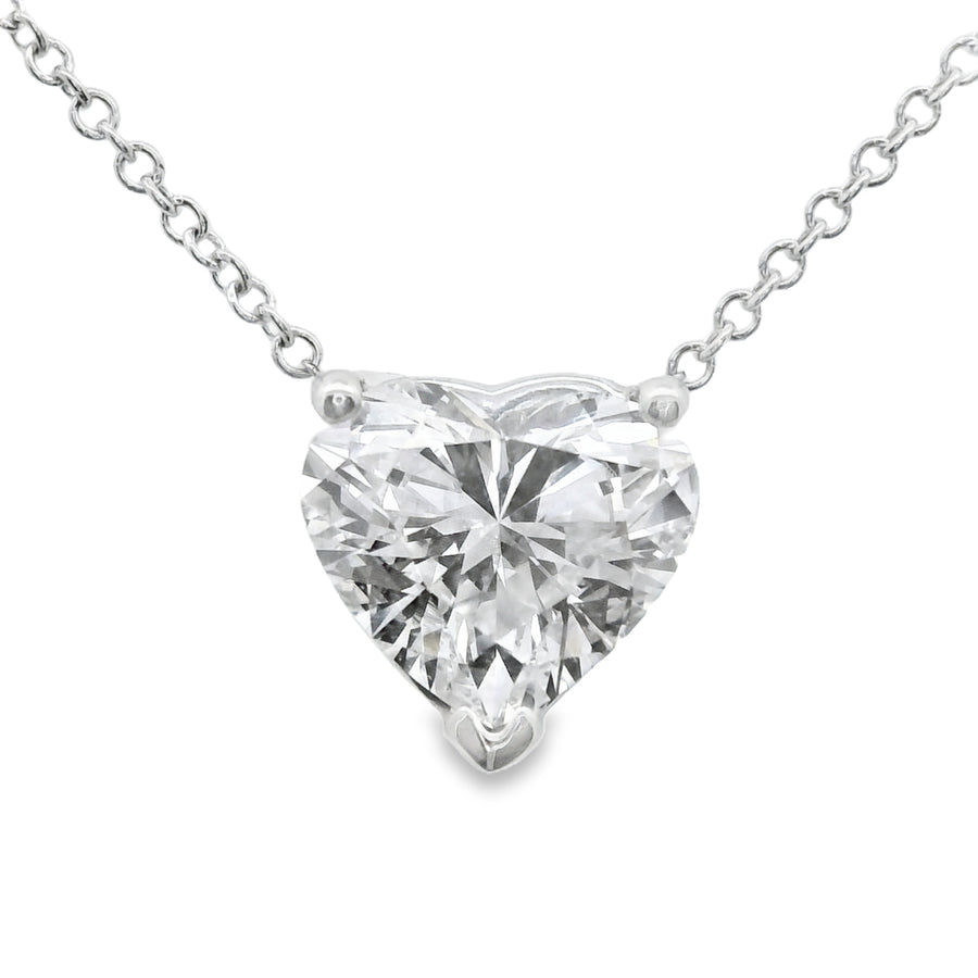 14kt White Gold Lab-Gown Heart Diamond Pendant (1.01ct)