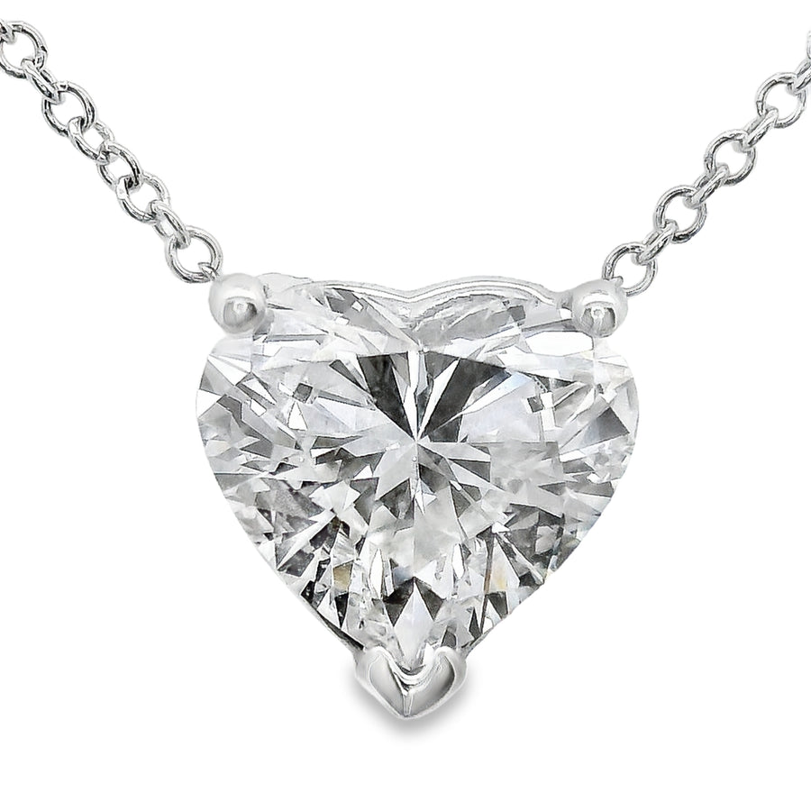 14kt White Gold Lab-Gown Heart Diamond Pendant (1.01ct)