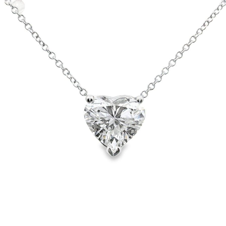 14kt White Gold Lab-Gown Heart Diamond Pendant (1.01ct)