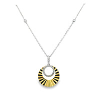 18kt Two-Tone Natural Round Diamond Circle Pendant (.26ct)