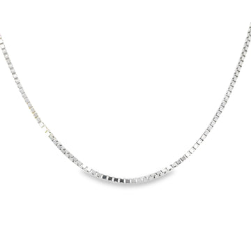 14K White Gold 18" .75mm Box Chain (1.96g)