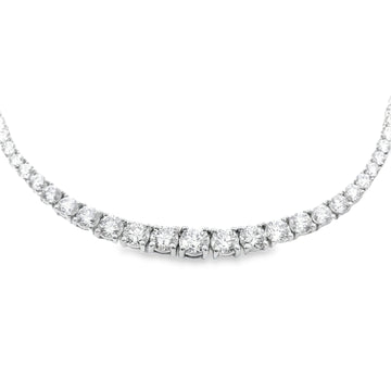 14kt White Gold Lab-Grown Diamond Tennis Collar Necklace (14.71ct)