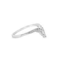 Platinum Natural Marquise, Baguette and Round Diamond Wedding Ring (.38ct)