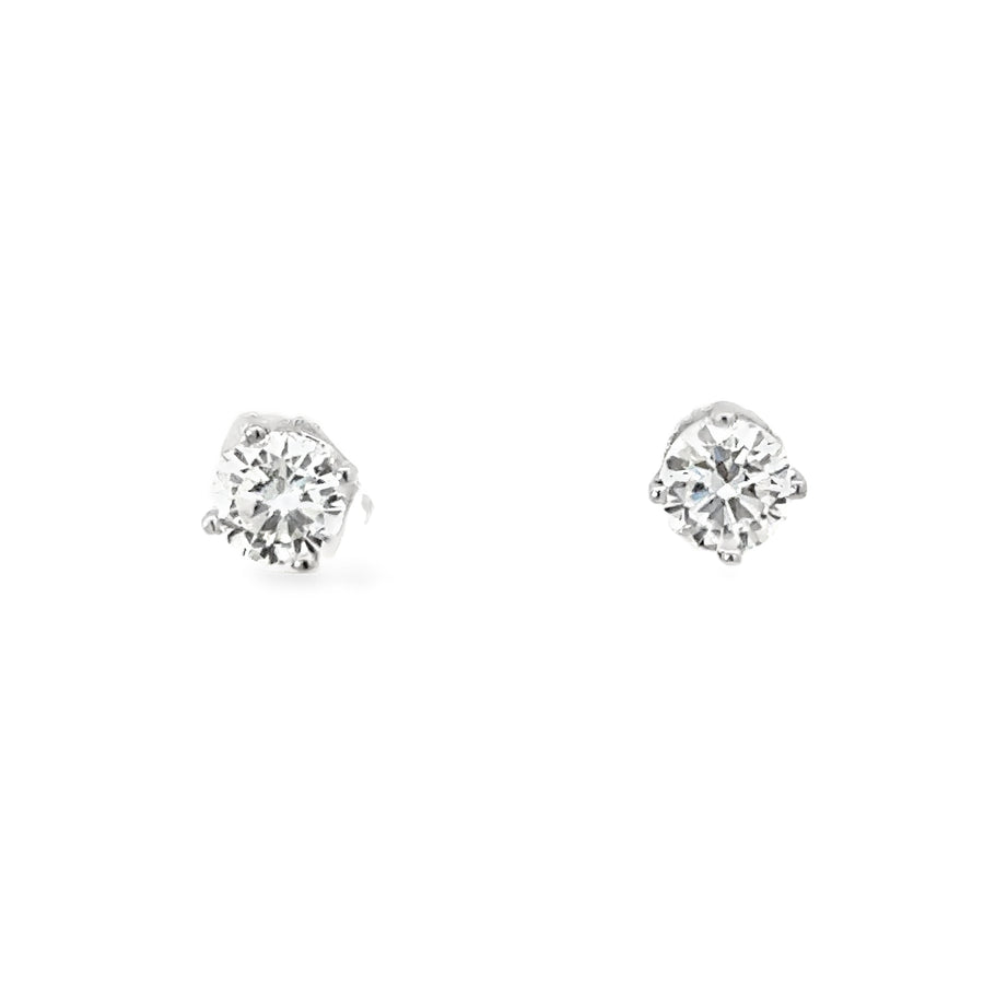 14kt White Gold Lab-Grown Round Diamond Studs (0.9ct)