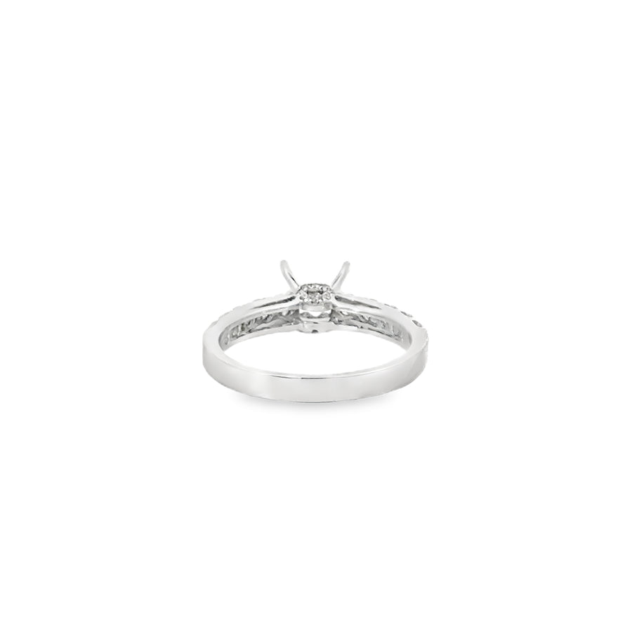 18kt White Gold Contemporary Natural Diamonds Semi-Mount Ring (0.71ct)