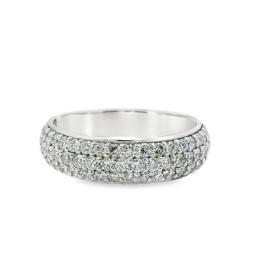 14kt White Gold Lab-Grown Round Pave Diamond Ring (.90ct)