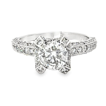 18kt White Gold Natural Round Diamond Engagement Ring (1.97ct)