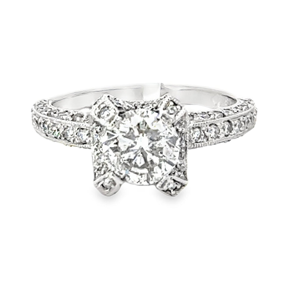 18kt White Gold Natural Round Diamond Engagement Ring (1.97ct)