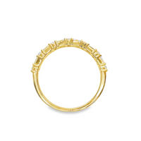 18kt Yellow Gold Natural Baguette and Round Diamond Wedding Ring (.52ct)