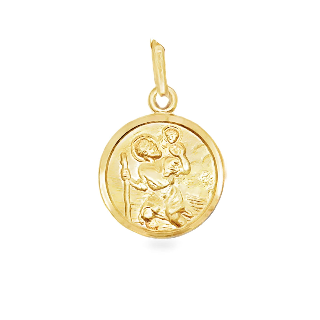 18kt Yellow Gold Italian Made 13.2mm St. Christopher Medal (2.12g)