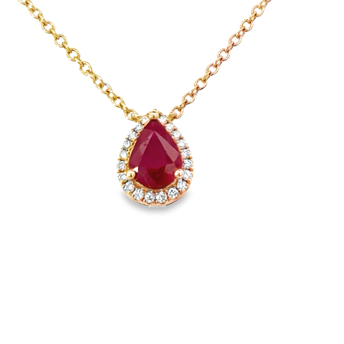 18kt Rose Gold Natural Ruby and Diamond Pendant (1.00ct)