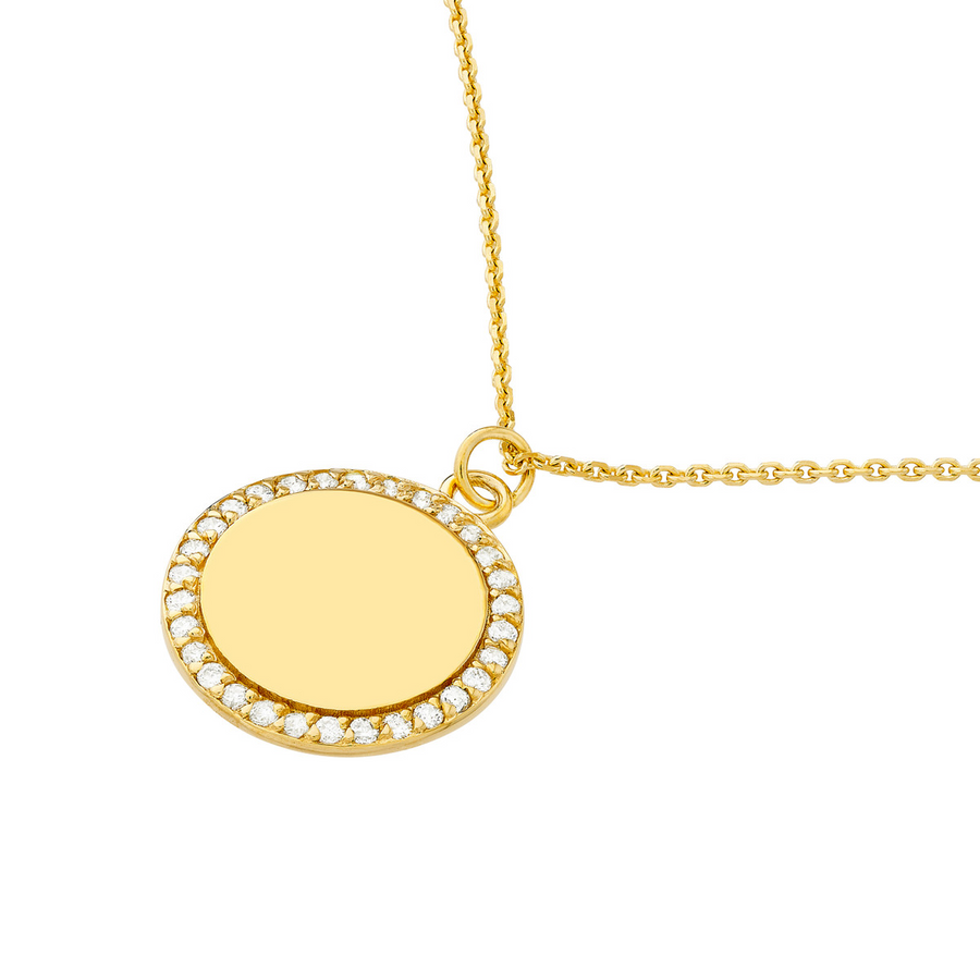 14K Yellow Gold Diamond Round Pendant (.06ct)