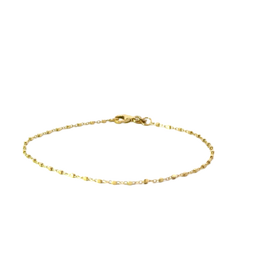 14K Yellow Gold 7" 1mm Fancy Link Bracelet (1.04g)