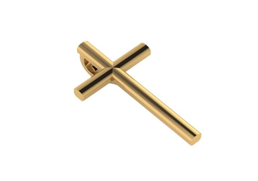 14kt Yellow Gold Plain Cross Pendant (0.40g)