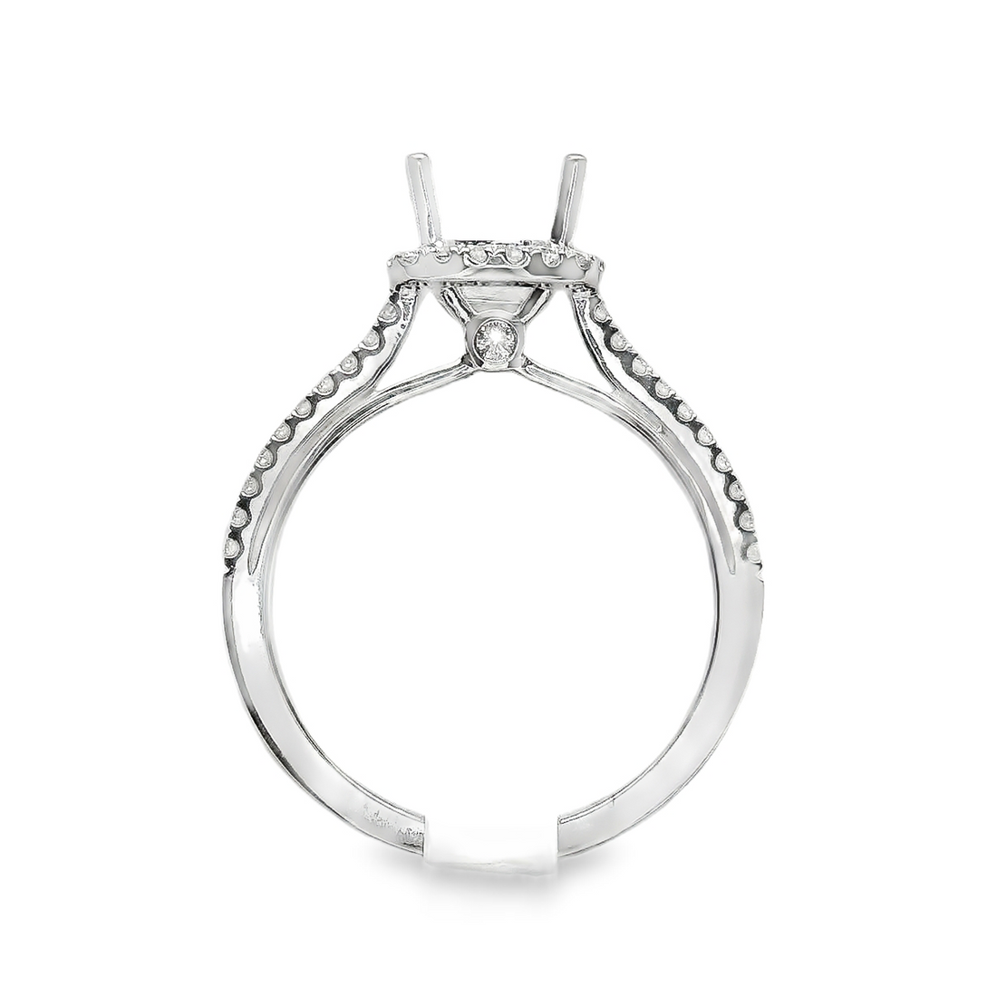 18kt White Gold Full-Cut Diamond Halo Semi-Mount Ring (.27ct)