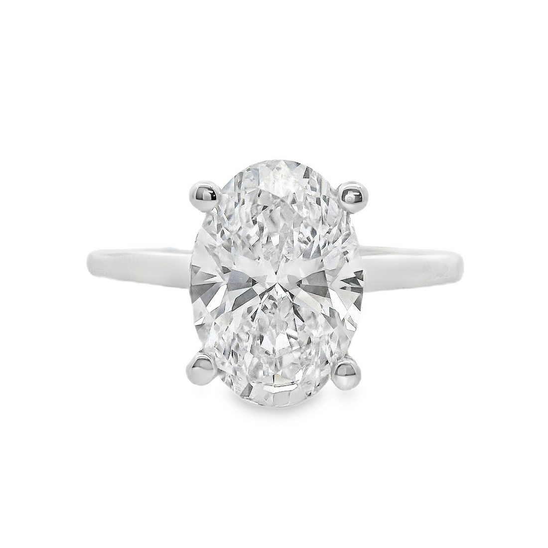 18kt White Gold Lab-Grown Oval Diamond Engagement Ring (2.69ct)