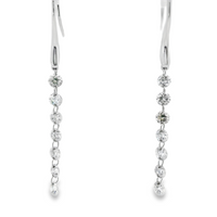 18kt White Gold Round Natural Diamonds Drop Earrings (.68ct)