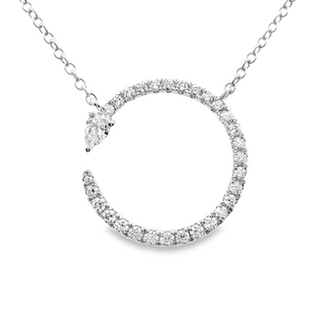 18kt White Gold Natural Circle Pendant (.30ct)